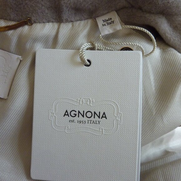Agnona Sesame Alpaca Blend Cocoon Long Coat - Picture 10 of 11